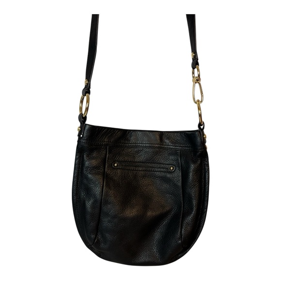 B Makowsky Women Black Leather Crossbody Bag